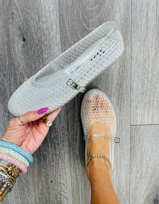 Clear Jelly Goddess Flats