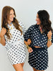 Polka Dot Collared Top & Mini Skirt Set (Reg.)-2 Colors