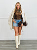 Ivory Quilted Longline Bomber Jacket (Reg.)