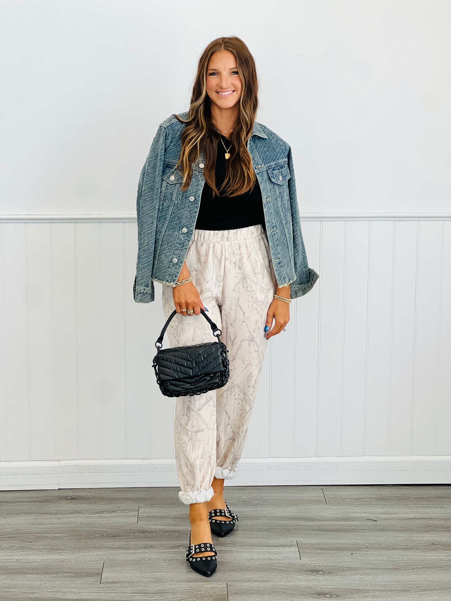 Casual Denim Twinkle Studded Jacket (Reg.)