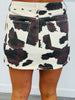 Cow Print Low Rise Mini Skirt (Reg.)