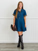 Leopard Detailed Chambray Mini Dress (Reg.)