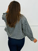 Navy Gingham Check Drawstring Jacket (Reg.)