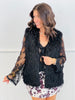Black Fur Open Front Vest (Reg.)