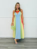 Sky Multi Stripe Panels Maxi Dress (Reg.)