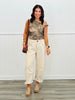 Olive Floral One Shoulder Fitted Top (Reg.)