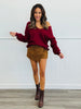 Faux Suede Front Wrap Mini Skort (Reg.)-3 Colors