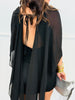 Black Beauty Open Back Scarf Mini Dress  (Reg.)