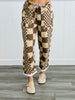 Mocha Checkered Braided Belt Pants (Reg.)
