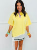 Banana Lace Detail Short Sleeve Top (Reg. and Plus)