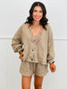 Mocha Ribbed Cardi & Shorts Set (Reg.)
