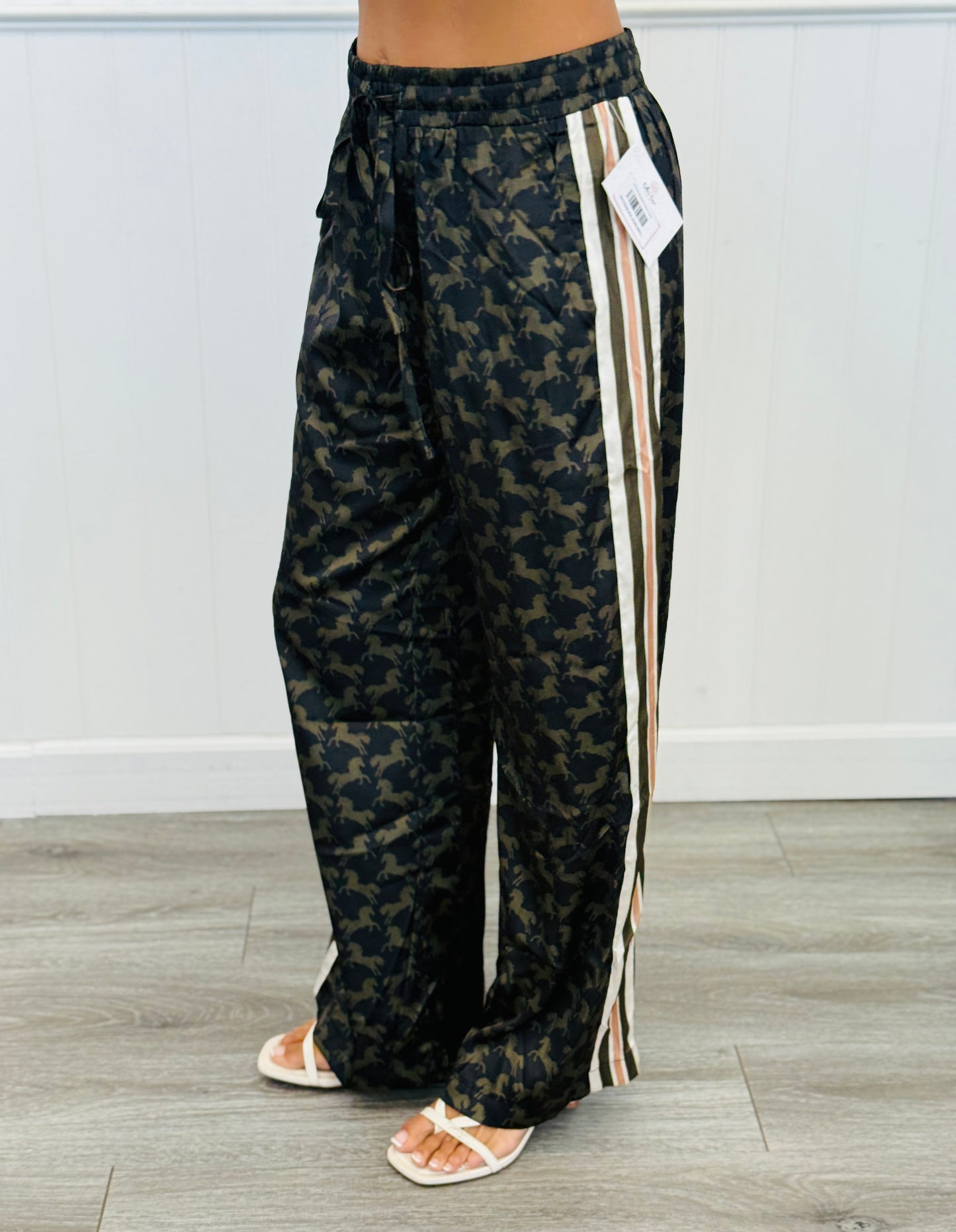 Horse Print Side Stripe Pants (Reg.) - 3 Colors