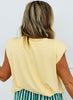Striped Shoulder Pad Top (Reg & Plus)- 2 Colors