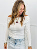 Off Shoulder Ribbed Cardigan Top (Reg.)-2 Colors