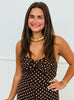 Chocolate/White Polka Dot Bow Detail Jumpsuit (Reg.)