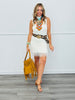 Ivory Fringe Hem Sleeveless Mini Dress (Reg.)
