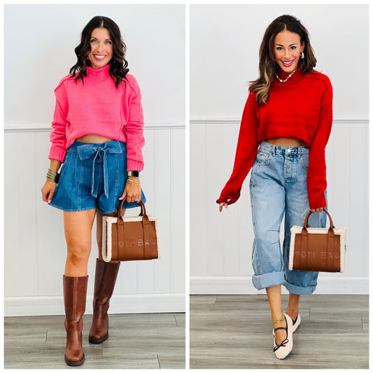 High Roll Neck Sweater Top (Reg.) - 2 Colors