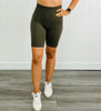 Black Olive Seamless Biker Shorts (Reg.)