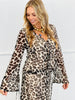 Leopard V-neck Front Tie Top (Reg.)