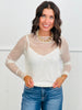 Cream Polka Dot Mesh Blouse (Reg & Plus)