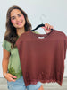 Sweater Knit Lace Hem Top (Reg.) -3 Colors