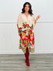 Ecru Giant Floral Print Wrap Duster (OS & Plus)