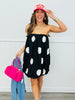 Black Polka Dot Bubble Hem Mini Dress (Reg.)