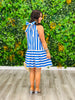 Royal Blue Striped Halter Mini Dress (Reg.)