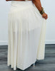 Beige Semi Sheer Overlay Top & Maxi Skirt Set (Reg.)