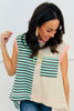 Striped Color Block Sleeveless Top (Reg & Plus)-2 Colors