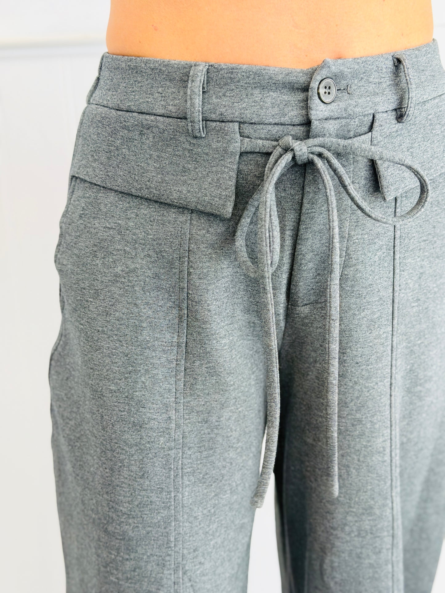 Fold Over Flap Wide Leg Sweatpants (Reg & Plus) - 2 Colors