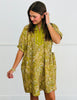 Sage Paisley Print Mini Shift Dress (Reg & Plus)