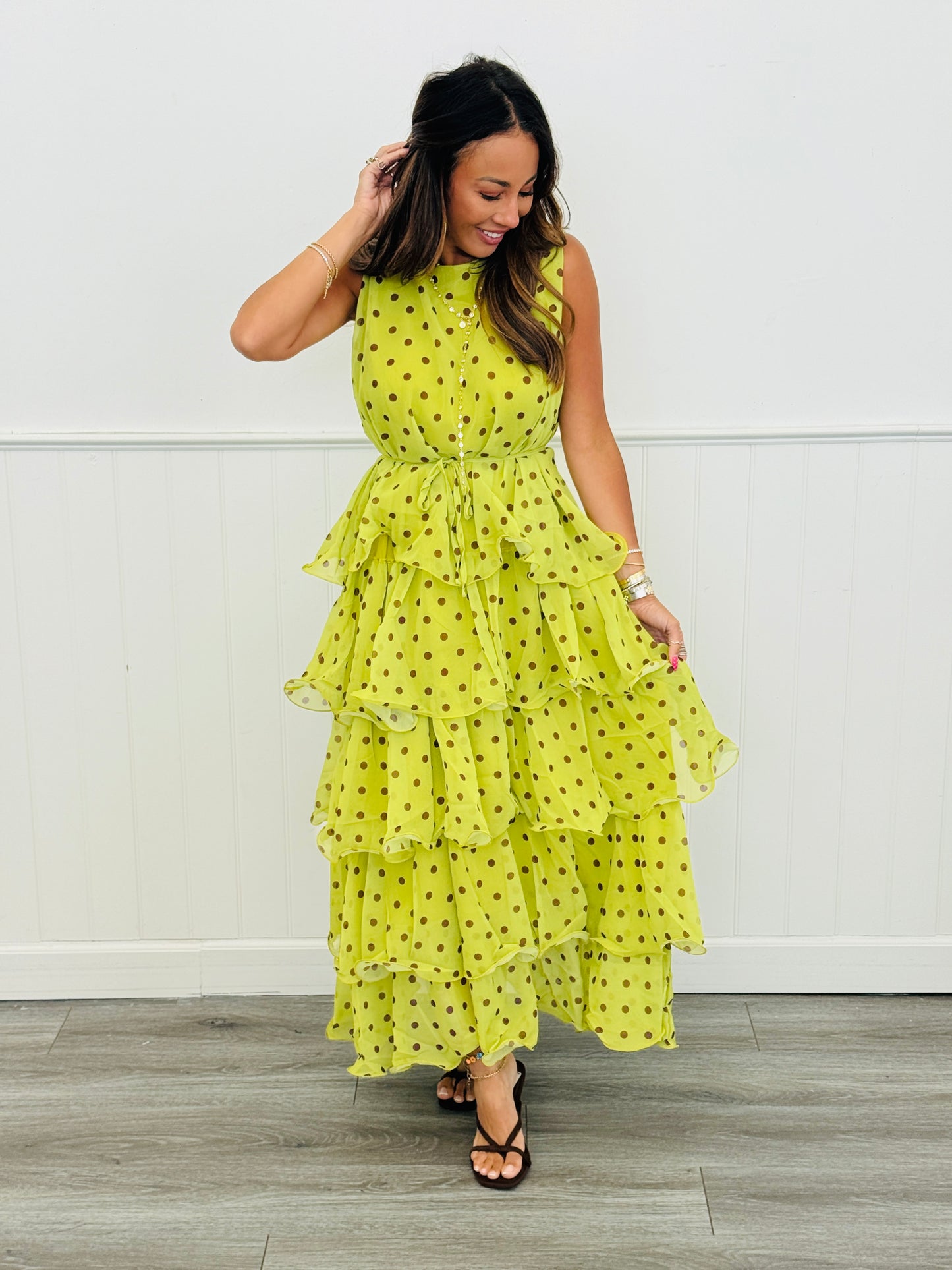 Polka Dot Ruffle Tiered Sleeveless Maxi Dress (Reg. and Plus) - 3 Colors