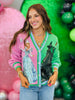 Queen Of Sparkles Licensed Colorblock Glinda & Elphaba Button Up Cardigan (Reg. and Plus)
