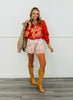 Orange Hello Fall Sequin LS Top (Reg. and Plus)