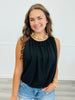 Black Sleeveless Bubble Hem Top (Reg.)