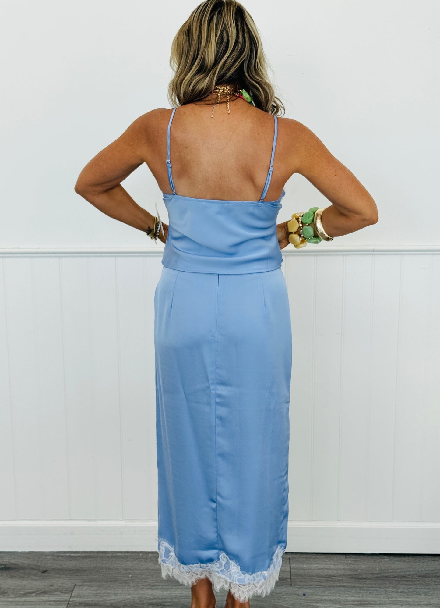 Blue Vintage Lace Cami & Skirt Set (Reg.)