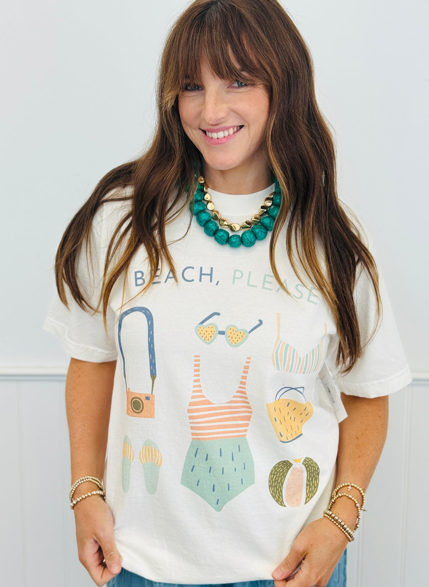 Beach Please Graphic Tee (Reg. and Plus)