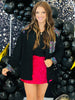 Black Sequin Detail Shacket (Reg.)