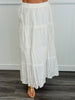 White Eyelet Trim Midi Skirt (Reg.)