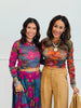 Floral Print Mesh Ballerina Top (Reg & Plus)-2 Colors