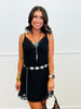Black Silky Lace Trim Slip Dress (Reg.)