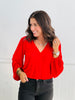 Casual V-neck Long Sleeve Top (Reg. and Plus) - 3 Colors