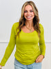 Scoop Neck Long Sleeve Top (Reg. and Plus) - 7 Colors