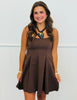 Brown Peplum Mini Dress (Reg.)