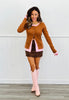 Brown/Pink Double Layer Button Up Cardigan (Reg.)