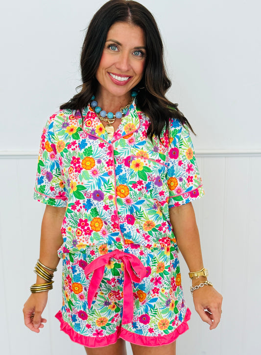 Paradise Blooms Ruffle Pajama Set (Reg. and Plus)
