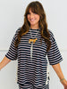 Striped Lace Side Slit Top (Reg. and Plus) - 6 Colors