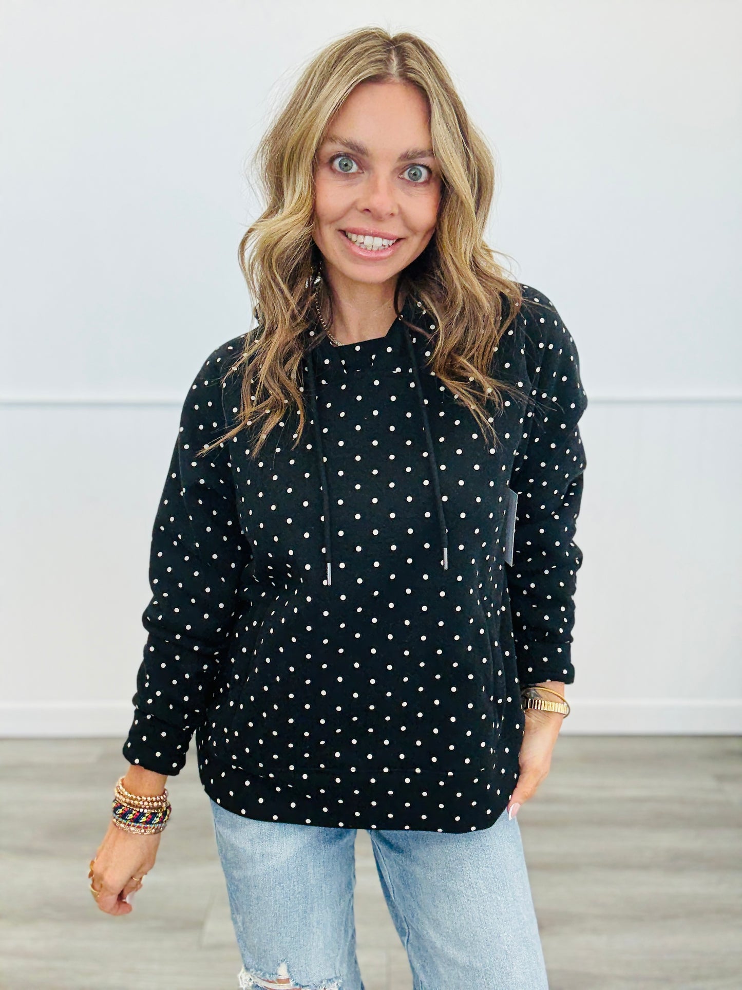 Black & Ivory Polka Dot Hoodie (Reg.)