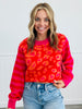 Red Leopard & Stripes Pullover Sweater (Reg.)